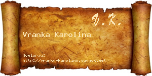 Vranka Karolina névjegykártya